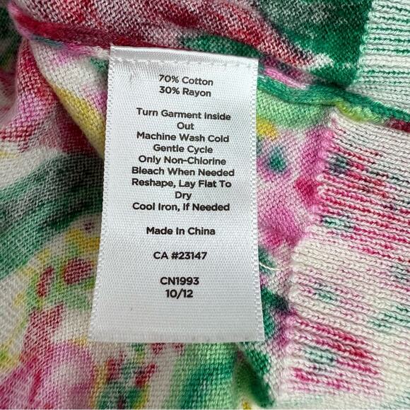 TALBOTS Charming Cardigan Button Front Spring Floral Multicolor Size XLP - Picture 12 of 13